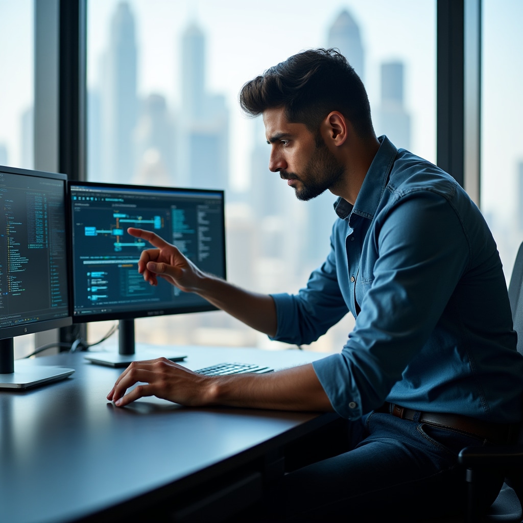 Automation expert demonstrating workflow optimization techniques