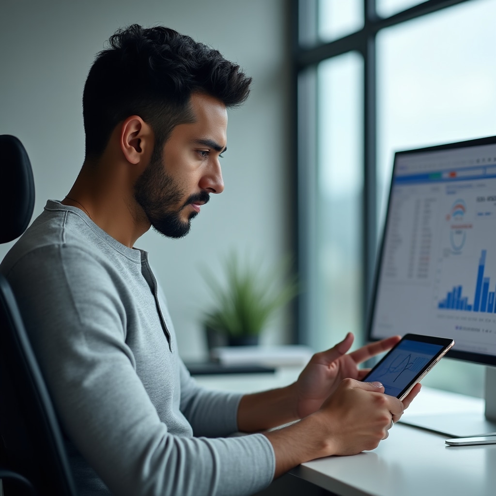 Progress tracking specialist setting up measurement systems