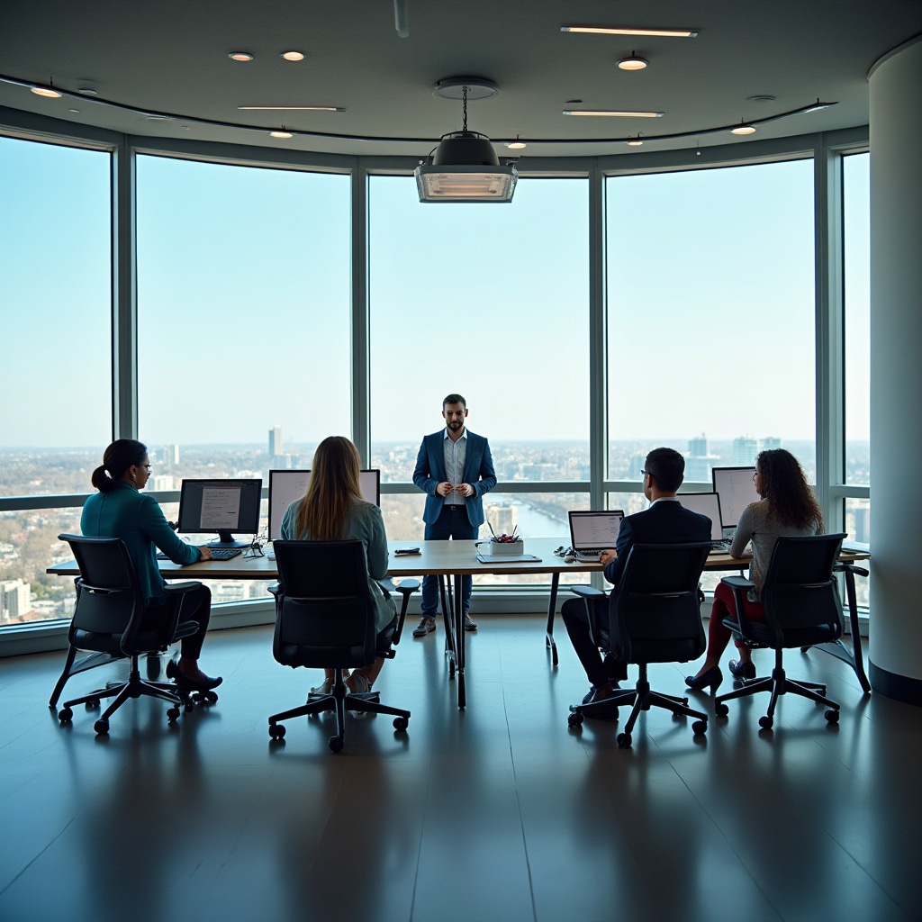 Modern training venue in Winnipeg with workspace setup for productivity workshops